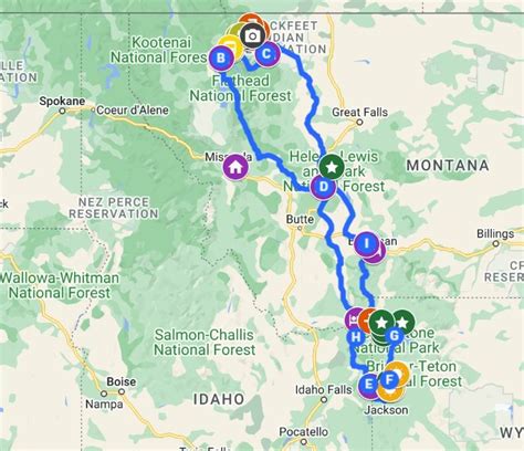 Montana National Park Road trip Map | Montana national parks, National ...