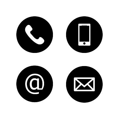 Contact Buttons Set Email Envelope Phone Mobile Icons Stock ...