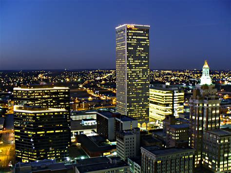 Downtown Tulsa at Night - a photo on Flickriver