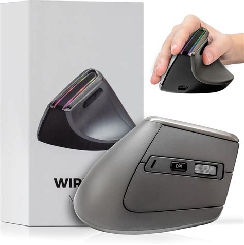 Bluetooth Mouse Ergonomic 2.4G Wireless Bluetooth RGB Ergonomic Mouse ...