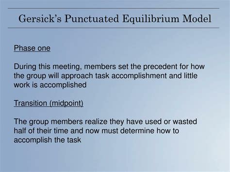 Punctuated Equilibrium Model Of Group Development