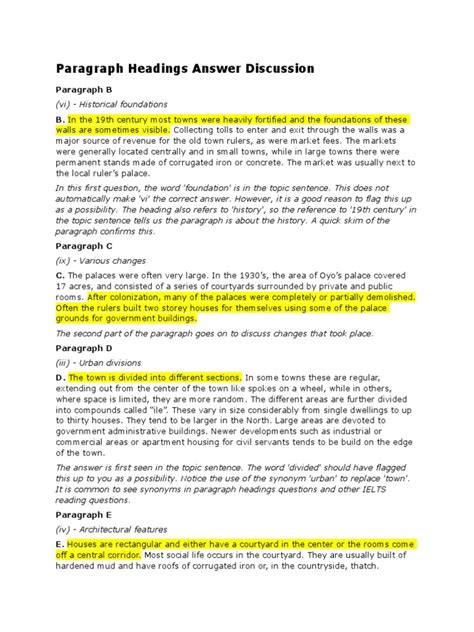 Paragraph Headings Answer Discussion Pat 1 | PDF | Buildings And ...