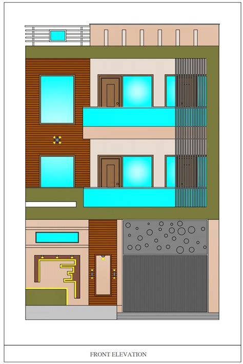 2d elevation | House outside design, House elevation, Front elevation