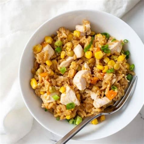 Air Fryer Chicken Fried Rice Recipe - Fork To Spoon