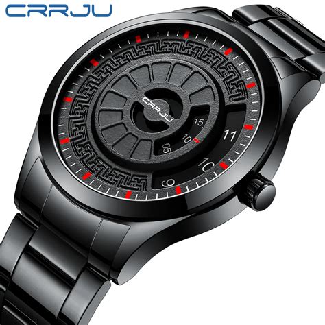 Watch Men Casual Stainless Steel Quartz Wrist Watches Unique Design Digital Watch 2018 CRRJU ...