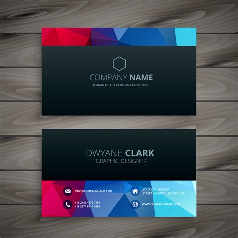 dark colorful business card template vector design illustration - Download Free Vector Art ...