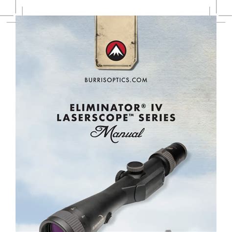 Instruction Manual | Burris Eliminator IV Laserscope Series | Optics ...