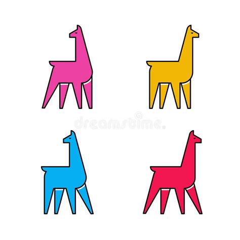 Set of Llama, Llama Logo stock vector. Illustration of decoration ...