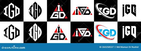 IGD Letter Logo Design in Six Style. IGD Polygon, Circle, Triangle ...