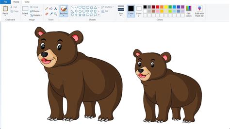 How to draw Bear on Computer using Ms Paint | Animal Drawing. - YouTube