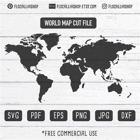 World Map SVG, Travel SVG, World SVG, World Map Clipart, Cricut Svg, Silhouette Continents ...