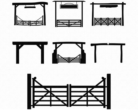 Ranch Gate Svg, Wooden Gate Png, Farm Gate Clipart, Ranch Entrance Dxf ...