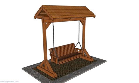 Porch Swing Frame with Roof - Free DIY Plans | HowToSpecialist - How to ...