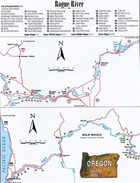 "Rogue River, Oregon, Map- Great Rivers - Angler's OnLine"