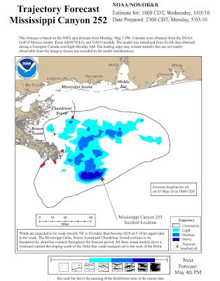 Latest Gulf Oil Spill map predicts slick movement - International Bird ...