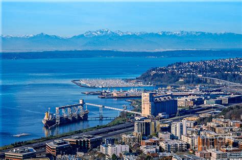 Olympic Mountains Elliott Bay Seattle Washington 2 by Rich Priest ...