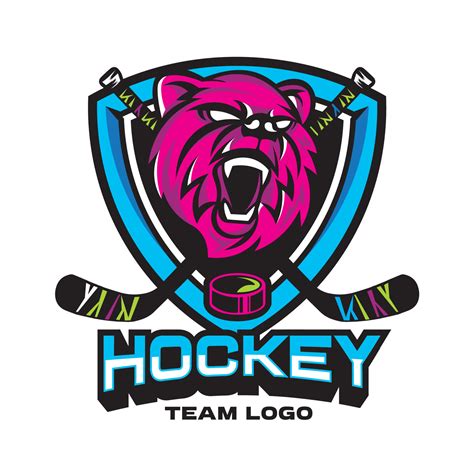 Hockey team mascot logo with Bear head vector illustration, good for ...