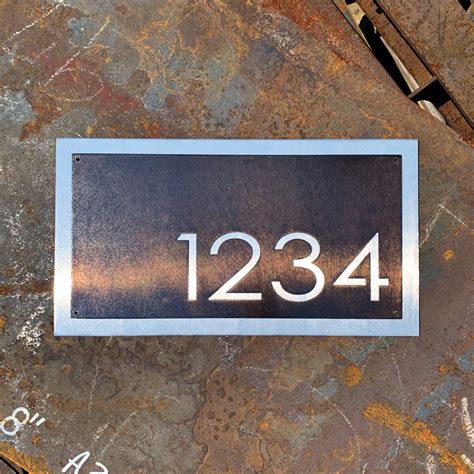 Modern Metal Address Sign | Stainless Address Plaque | Metal House ...