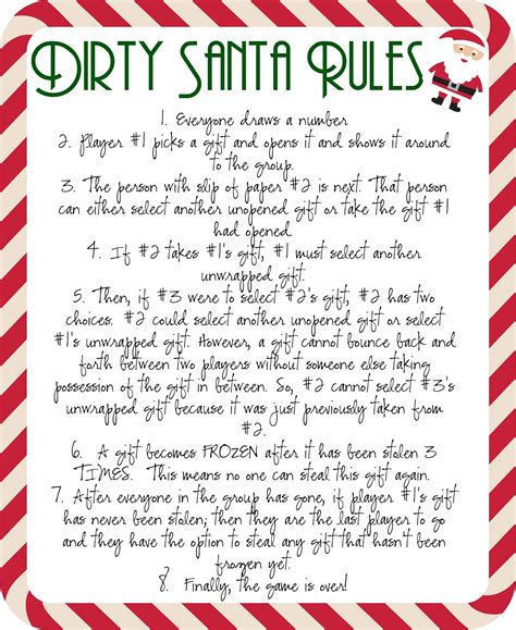 Printable Secret Santa Rules