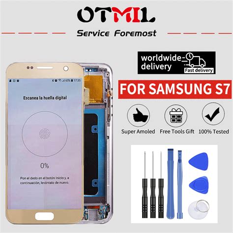 OTMIL Burn Shadow 5.1" For SAMSUNG GALAXY S7 Full LCD Display Touch Screen Digitizer Replacement ...