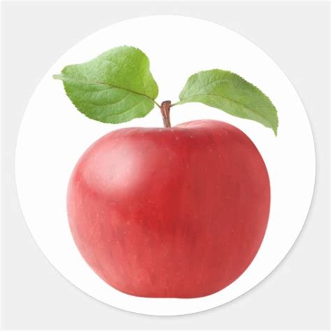 Red apple classic round sticker | Zazzle