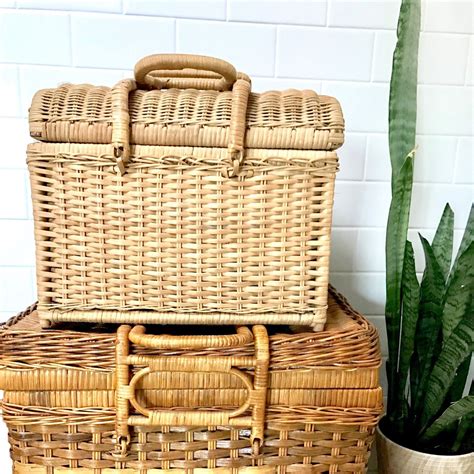 Vintage wicker picnic basketsavailable in our shop today | Vintage wicker, Picnic basket, Wicker ...