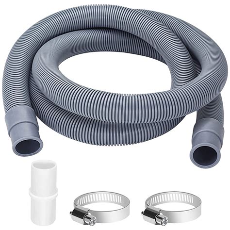 Washing Machine Drain Hose Extension Pipe With Hose Clamps Washer Outlet Pipe Fittings Universal ...