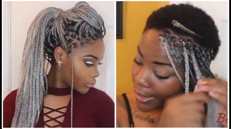 Box Braids On Extremely Short 4C Hair| Waist length + styles - YouTube