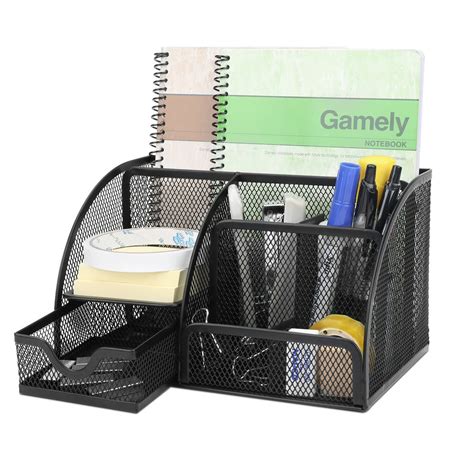 Desk Organizer Office Supplies Accessories Desktop Tabletop Sorter Shelf Pencil Holder Caddy Set ...