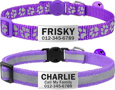 Pet Supplies : TagME 2 Pack Cat Collar with Name Tag, Personalized ...