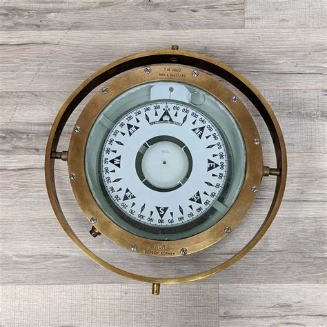 Antique Brass Bergen Magnetic Compass - Big Ship Salvage