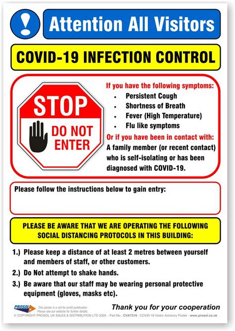 COVID-19 Infection Control Poster (Printed Version) - Prosol