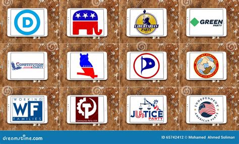 USA Election Parliamentary Political Party Logos And Icons Editorial ...