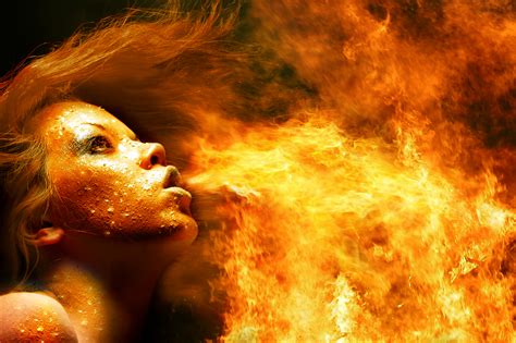 Download Fire Woman Artistic Wallpaper
