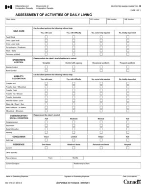 Activities of Daily Living Assessment Form | airSlate SignNow