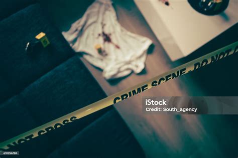 Crime Scene Tape Stock Photo - Download Image Now - Barricade Tape, Bed - Furniture, Blood - iStock