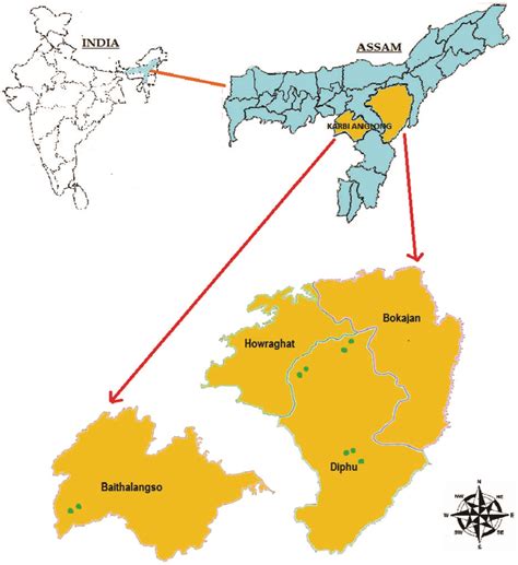 Map of Karbi Anglong district, Assam, North East India. | Download Scientific Diagram