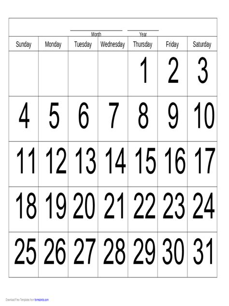 Handwriting Calendar - 31 Day - Thursday - Edit, Fill, Sign Online | Handypdf