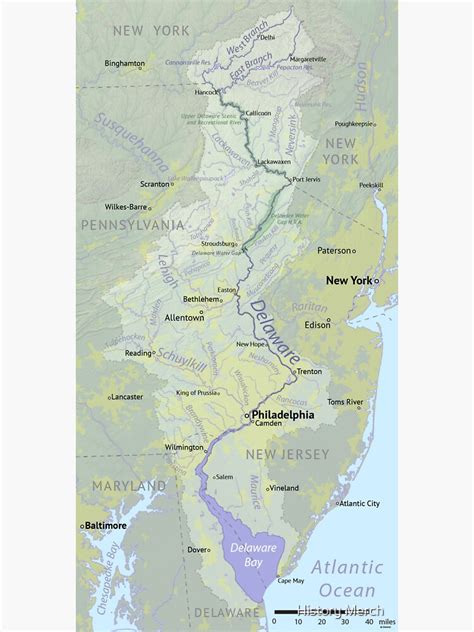 "Delaware Valley Map" Sticker for Sale by HistoryWear | Redbubble