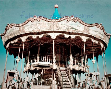 Full Vintage Carousel Photographfine Art Photography Nursery Decorcarrousel Amusement Park ...