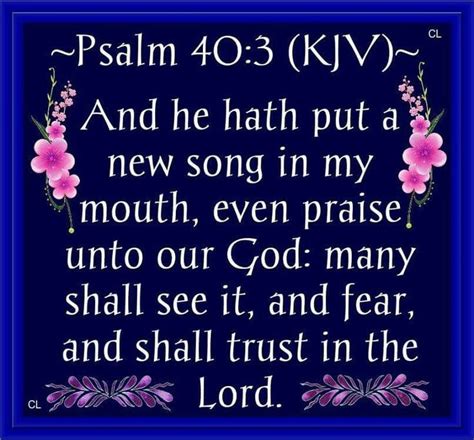 Psalm 40:3 KJV Holy Bible King James, King James Bible Verses, Bible King James Version, Psalm ...