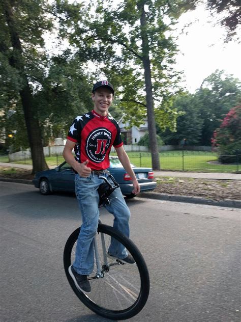 My friend delivery unicycles for Jimmy Johns. : r/mildlyinteresting