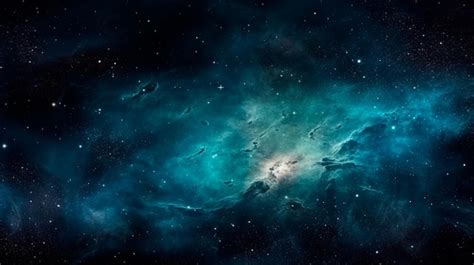 Premium Photo | Large panoramic view of a colorful dark blue nebula in space cosmic background ...