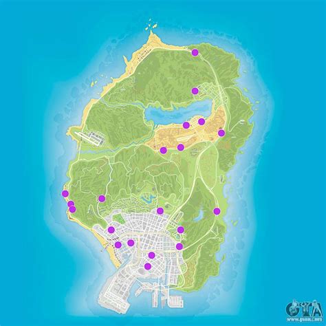 Mapa de las tiendas a robar en GTA 5