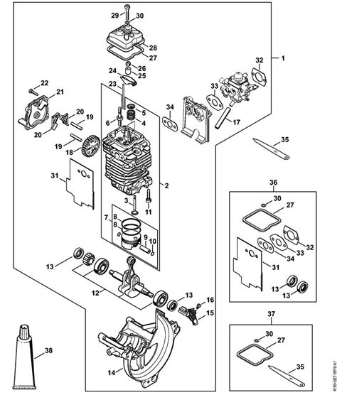 41800201208 CYLINDER WITH PISTON O | Lawn & turfcare machinery parts