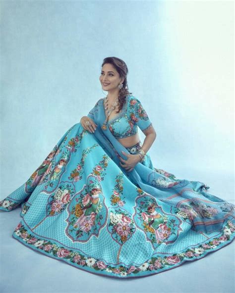 Madhuri Dixit's blue floral lehenga is proof why floral prints are so trendy!