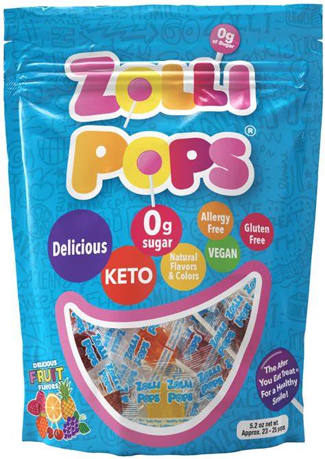 Buy Zollipops The Clean Teeth Pops, Anti Cavity Lollipops, Delicious Assorted Flavors, 5.2 ...