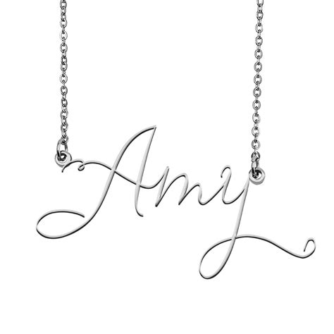 Amy Name Necklace Custom Personalized Name Plate Jewelry for Birthday ...