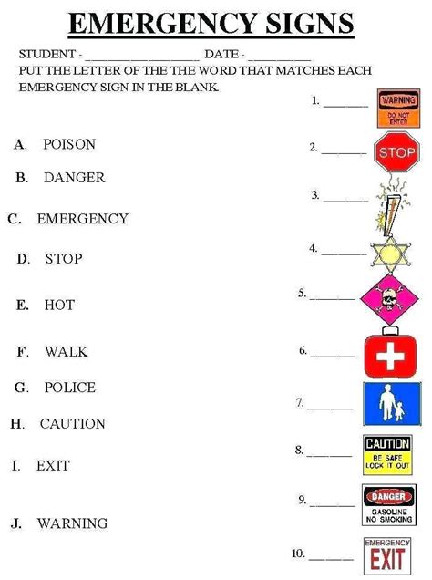 Safety Signs Worksheets for Kindergarten Free Printable Safety Wo… | Kindergarten worksheets ...