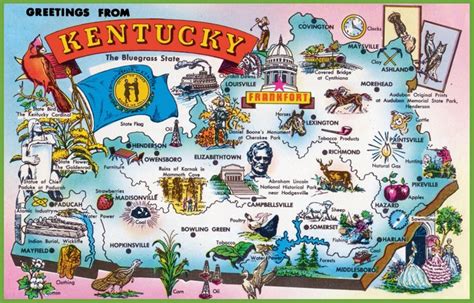 Pictorial travel map of Kentucky - Ontheworldmap.com